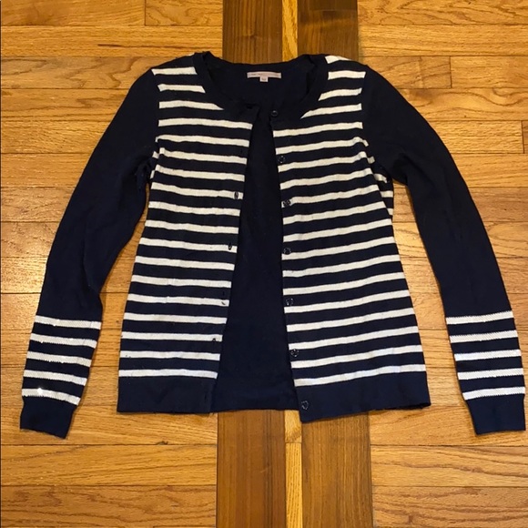 Gap Navy and White Striped Cardigan - Picture 1 of 4